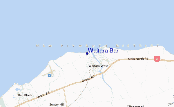 mapa de ubicación de Waitara Bar