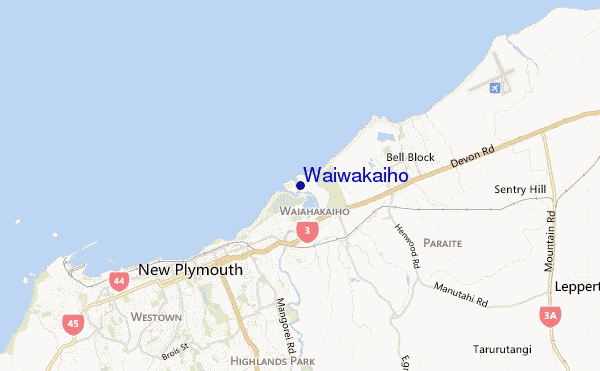 mapa de ubicación de Waiwakaiho
