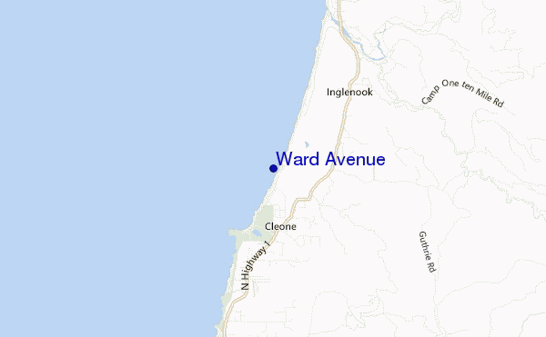 mapa de ubicación de Ward Avenue