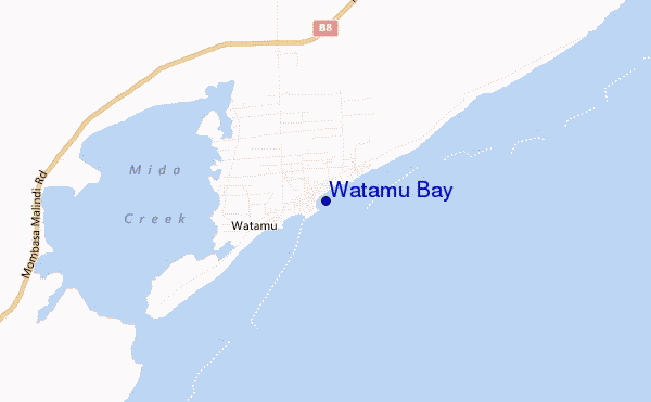 mapa de ubicación de Watamu Bay