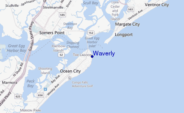 mapa de ubicación de Waverly