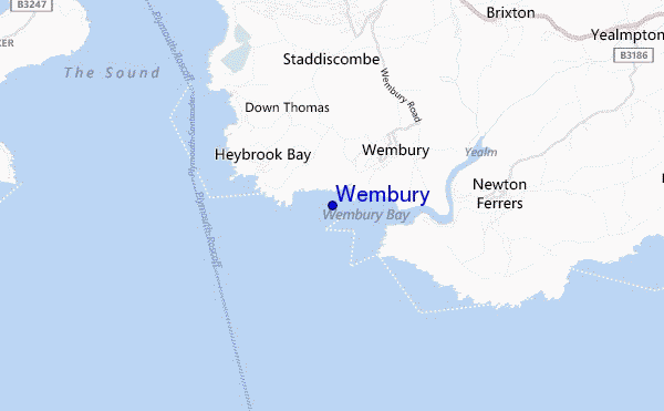 mapa de ubicación de Wembury