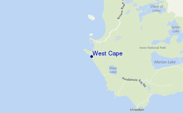 mapa de ubicación de West Cape