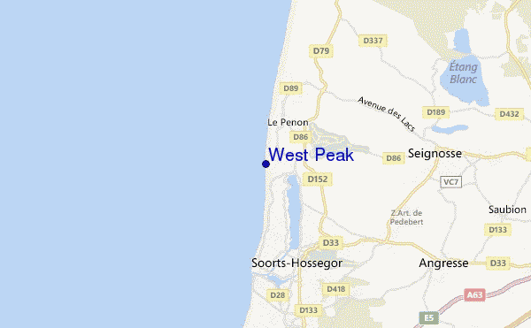 mapa de ubicación de West Peak