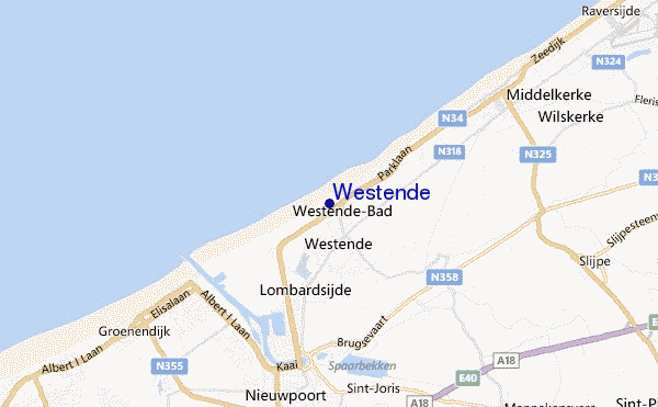 mapa de ubicación de Westende