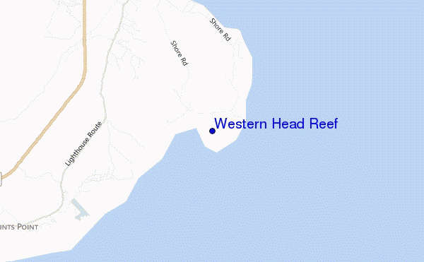 mapa de ubicación de Western Head Reef