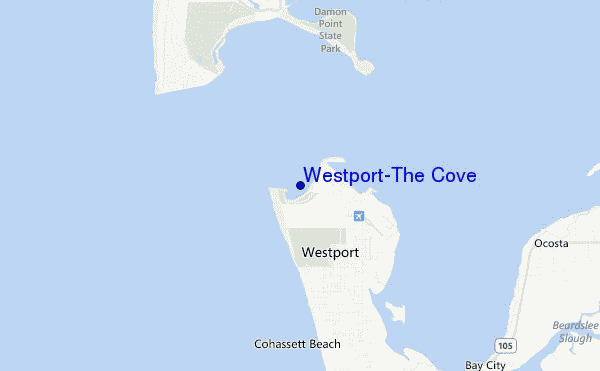 mapa de ubicación de Westport-The Cove