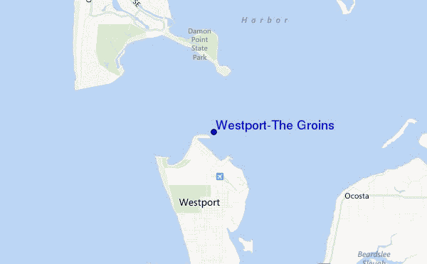 mapa de ubicación de Westport-The Groins