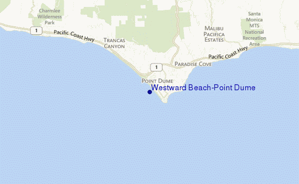 mapa de ubicación de Westward Beach/Point Dume