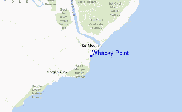 mapa de ubicación de Whacky Point
