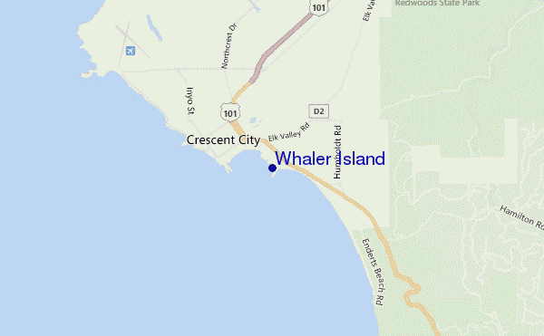 mapa de ubicación de Whaler Island