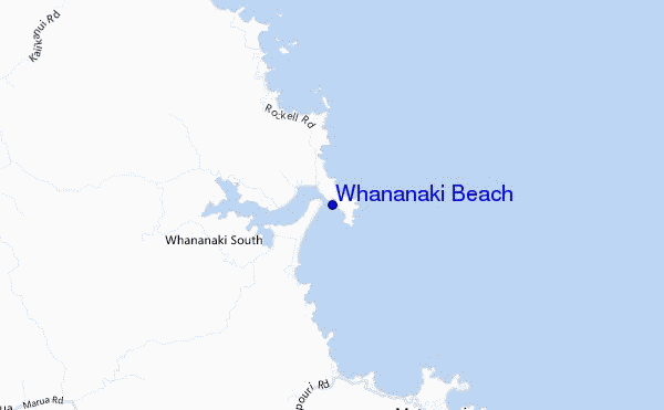 mapa de ubicación de Whananaki Beach