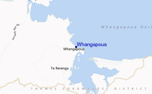 mapa de ubicación de Whangapoua