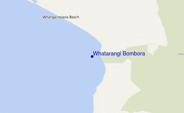 mapa de ubicación de Whatarangi Bombora
