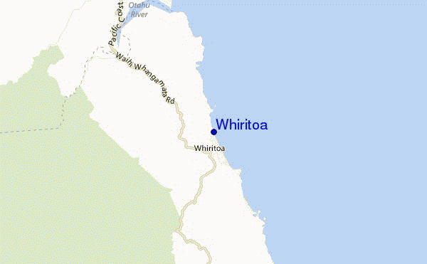 mapa de ubicación de Whiritoa