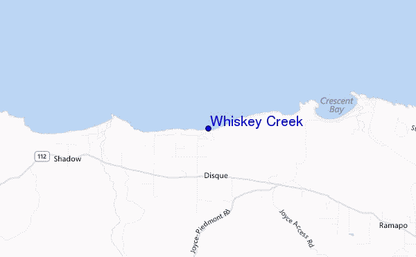 mapa de ubicación de Whiskey Creek