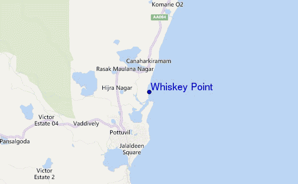 mapa de ubicación de Whiskey Point