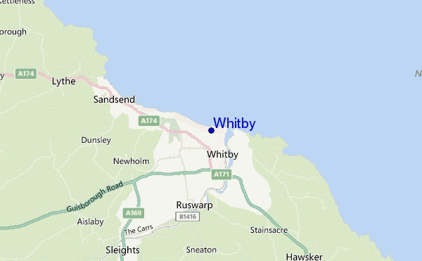 mapa de ubicación de Whitby