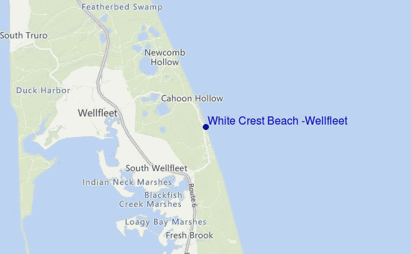 mapa de ubicación de White Crest Beach (Wellfleet)