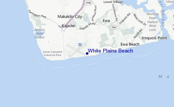 mapa de ubicación de White Plains Beach