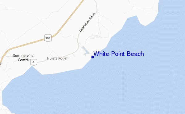 mapa de ubicación de White Point Beach