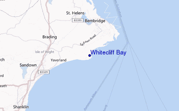 mapa de ubicación de Whitecliff Bay
