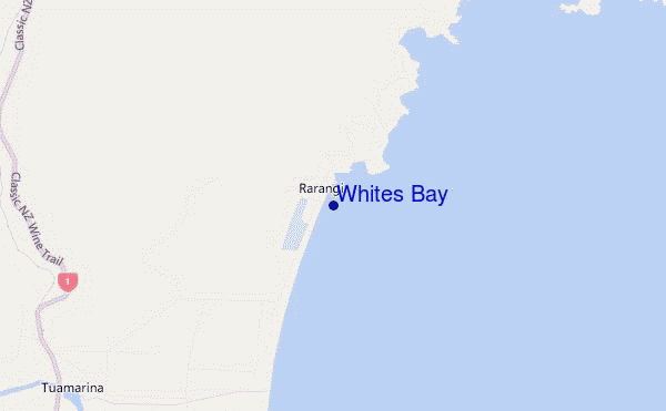mapa de ubicación de Whites Bay