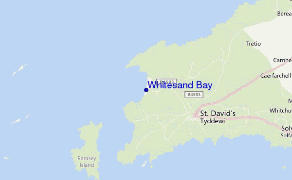 mapa de ubicación de Whitesand Bay