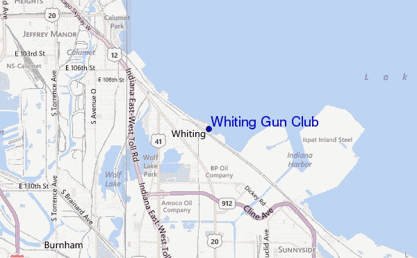 mapa de ubicación de Whiting Gun Club