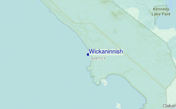 mapa de ubicación de Wickaninnish