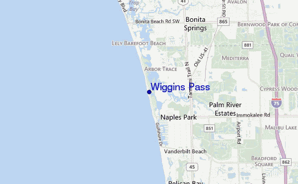 mapa de ubicación de Wiggins Pass