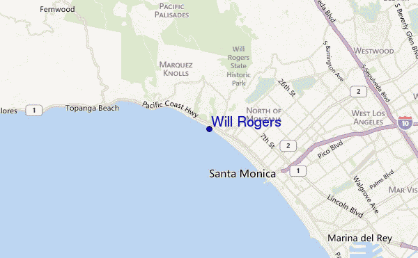 mapa de ubicación de Will Rogers