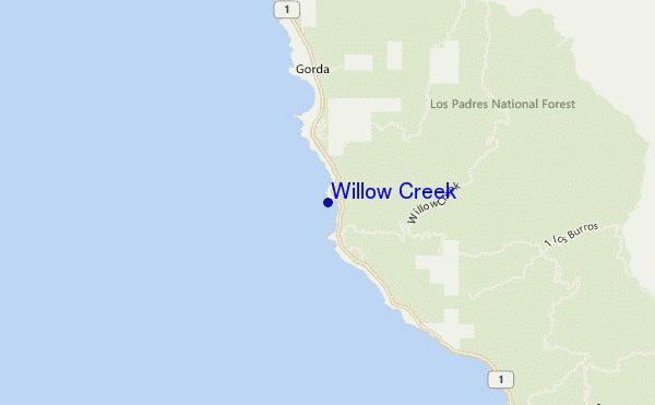 mapa de ubicación de Willow Creek
