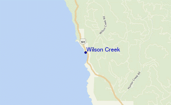 mapa de ubicación de Wilson Creek