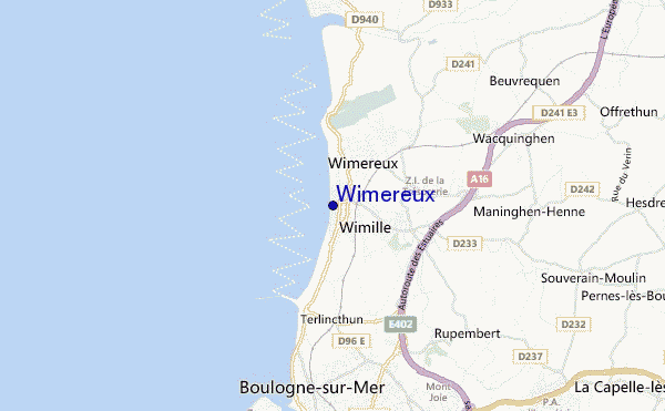 mapa de ubicación de Wimereux