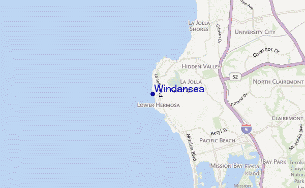 mapa de ubicación de Windansea