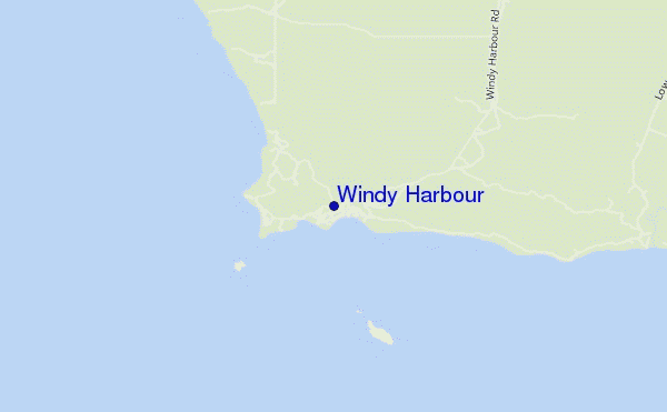 mapa de ubicación de Windy Harbour