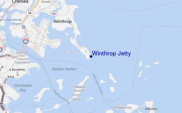 mapa de ubicación de Winthrop Jetty