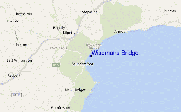 mapa de ubicación de Wisemans Bridge