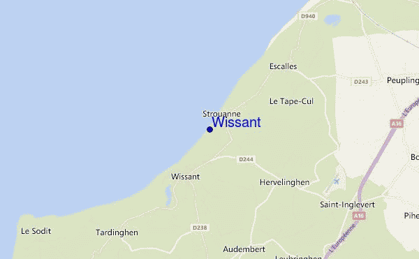mapa de ubicación de Wissant