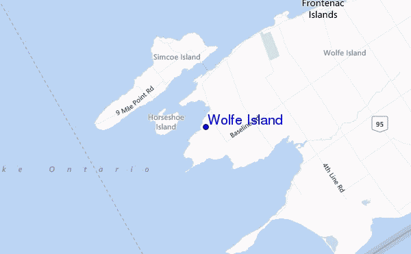 mapa de ubicación de Wolfe Island