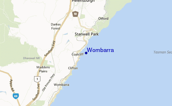 mapa de ubicación de Wombarra