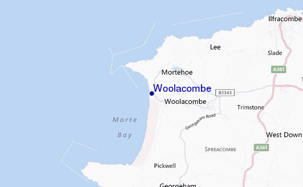 mapa de ubicación de Woolacombe