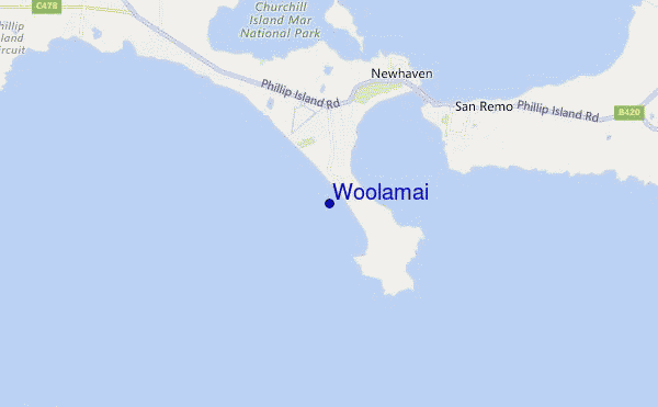 mapa de ubicación de Woolamai