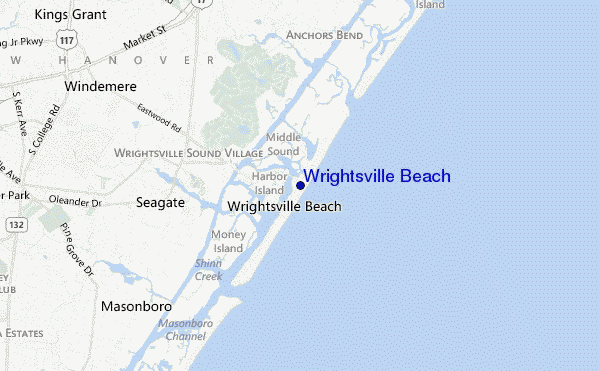 mapa de ubicación de Wrightsville Beach