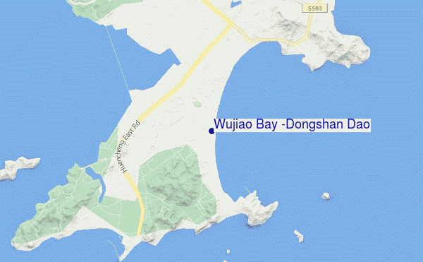 mapa de ubicación de Wujiao Bay (Dongshan Dao)