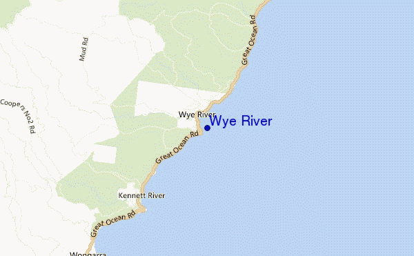 mapa de ubicación de Wye River