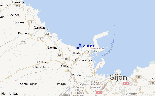 mapa de ubicación de Xivares