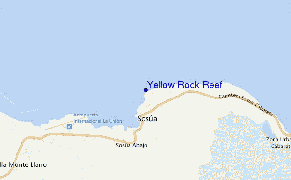 mapa de ubicación de Yellow Rock Reef