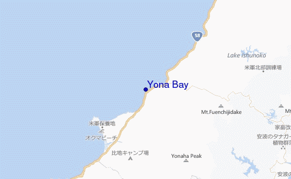 mapa de ubicación de Yona Bay